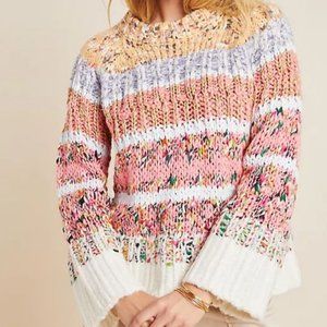 Anthropologie Kahlo Striped Chunky Knit Sweater Size M